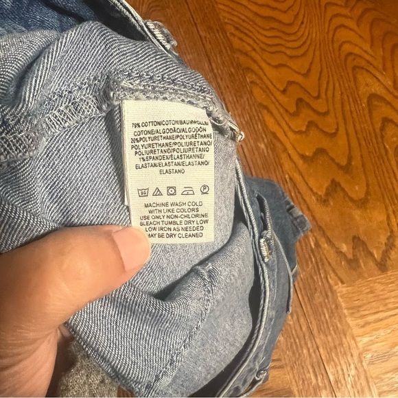 Free People Bridgette Denim Mini Shortie Shorts Sz 29 Button Fly - Picture 7 of 13